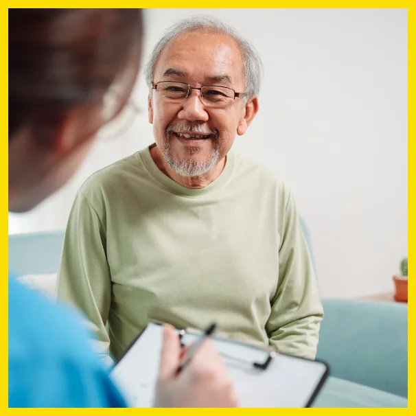 Elderly man smiling